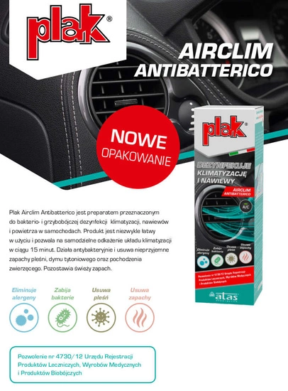 Plak Airclim Antibatterico - preparat do dezynfekcji klimatyzacji 200ml